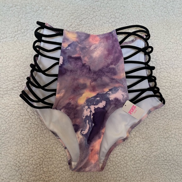 Victoria’s Secret PINK Extra High Rise Strappy Bikini Swim Bottom M - Picture 2 of 6